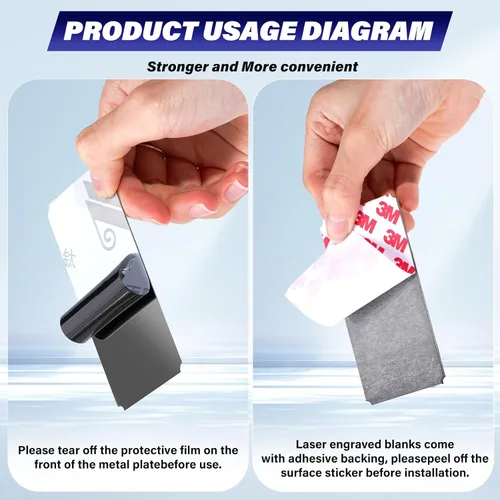 Miniatura 3 de 30 placas de identificación grabadas con láser, placa de acero inoxidable cepillado en blanco, etiqueta de nombre personalizada con marco