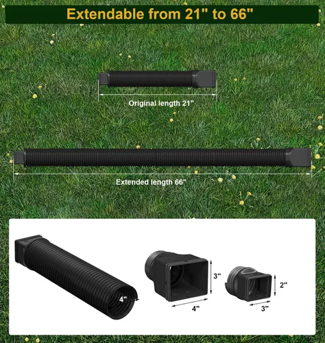 Miniatura 3 de Ogutter Extensiones de bajante de canalón de lluvia, extensor de bajante para drenaje de agua de lluvia flexible, tubo de extensión de drenaje