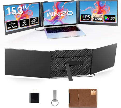 Miniatura 10 de Extensor de pantalla para laptop de 14 pulgadas, monitor portátil dual FHD 1080P IPS segunda pantalla para portátiles de 13 a 17 pulgadas, Plug &