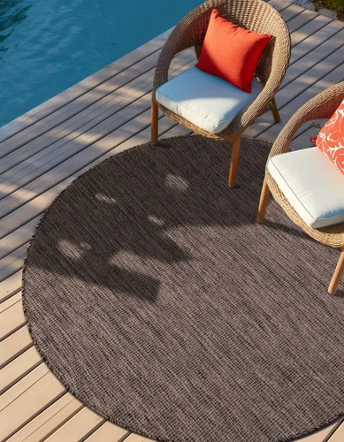 Miniatura 20 de Unique Loom Collection Alfombra de Área Plana Casual de Transición Sólida Jaspeada para Interiores/Exteriores (Pasillo 2' x 6' 1", Azul/Azul Marino)