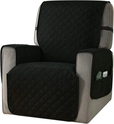 Miniatura 12 de Ouka - Funda reclinable para perros, de ancho de asiento de 63,5 cm, protector de sofá de tela reversible con correas elásticas, funda de sillón Gris