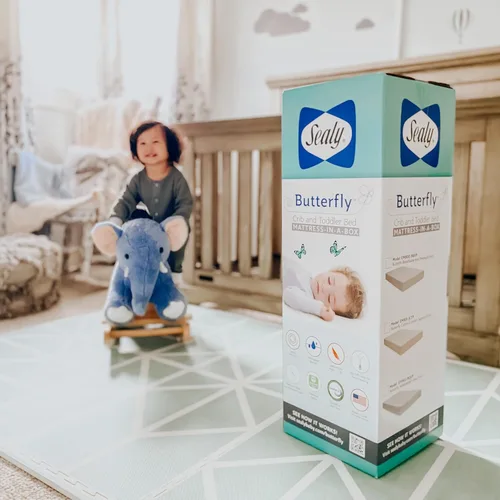 Miniatura 3 de Sealy Baby Colchón impermeable para cuna con soporte de postura de mariposa, ajuste de cama para niños pequeños, espuma americana premium,