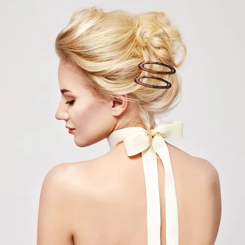 Miniatura 6 de Waydress 12 piezas de pinzas para el cabello con cierre de presión ovalado para mujeres, pasadores de tortuga de metal, agarres para cabello fino