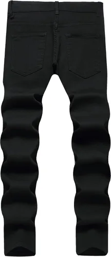 Miniatura 154 de Baylvn - Pantalones de mezclilla entallados y estampados para hombre con corte recto