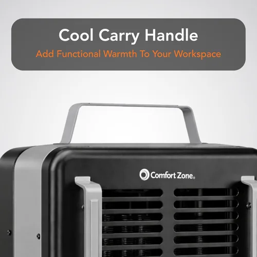 Miniatura 5 de Comfort Zone Calentador eléctrico portátil de 1,500 vatios estilo Milkhouse con termostato ajustable, protección contra sobrecalentamiento e Negro
