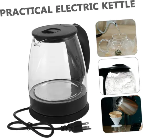 Miniatura 5 de Mikinona Hervidor de agua eléctrico de gran capacidad, caldera de apagado automático, cuerpo de borosilicato alto, caldera multifuncional