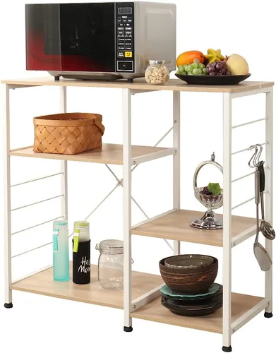 Miniatura 9 de soges Estante de cocina para panadero, soporte para horno de microondas, múltiples capas de almacenamiento de cocina, estante de estación
