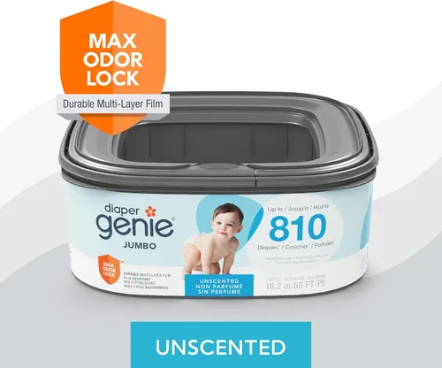 Miniatura 2 de Diaper Genie Recambio cuadrado jumbo, con película continua, puede contener hasta 810 pañales de tamaño recién nacido por repuesto.