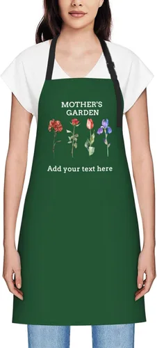 Miniatura 36 de Delantales personalizados para mujer, diseño de delantal de chef ajustable con nombre, textos, fotos, flores, regalos para el día de la madre