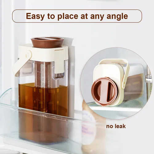 Miniatura 3 de Cafetera de café frío, portátil y duradera de 1 litro/35 onzas, hervidor de café y té helado, a prueba de fugas y sin BPA, filtro de malla extraíble