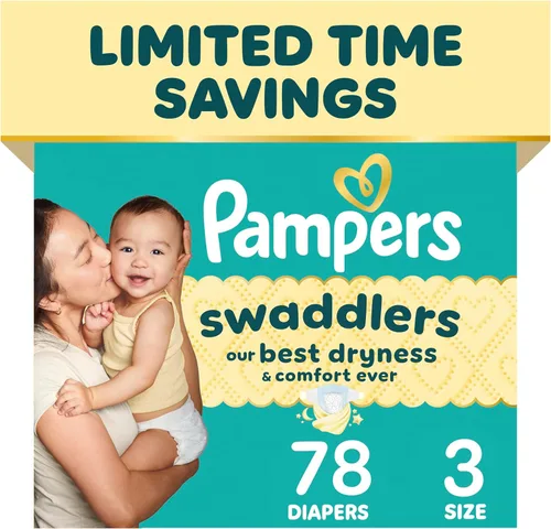 Miniatura 35 de Pañales Pampers Swaddlers, Talla 1 (8-14 libras), 198 unidades, absorbentes, mantiene al bebé seco y cómodo, pañal desechable seguro para la piel