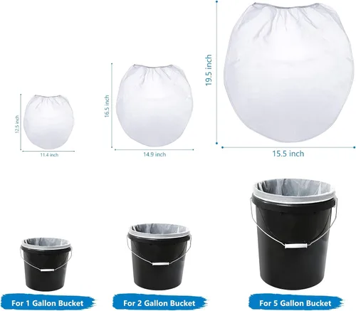 Miniatura 4 de Bolsas de colador de pintura, 24 piezas de filtro de malla fina blanca de 5 galones, filtro de apertura elástica para pintura hidropónica