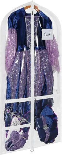 Miniatura 24 de Univivi Bolsas de PVC transparente para disfraz de baile, bolsa de ropa de 35 pulgadas para competiciones de baile, con 3 bolsillos separados