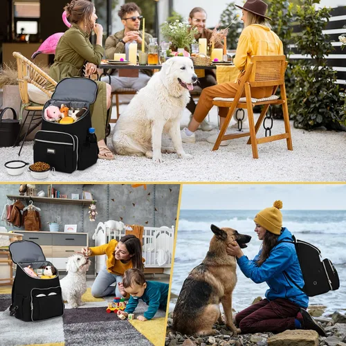 Miniatura 5 de BAGLHER Mochila de viaje para perros – Contenedor de comida desmontable para perros para suministros para mascotas, mochila para equipo de perro