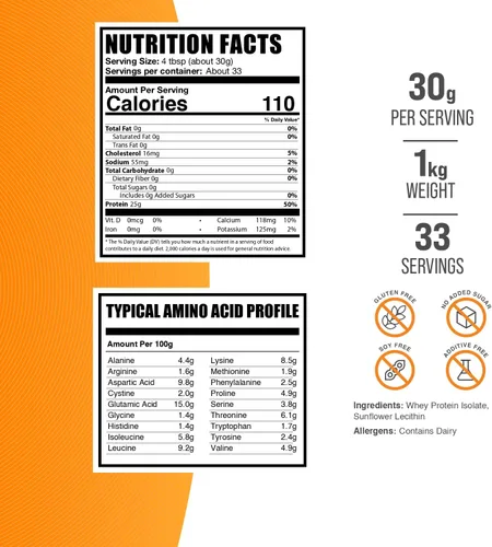 Miniatura 2 de Polvo de aislados de proteína suero de leche de BulkSupplements. Aislados 90 % limpios y puros sin sabor para hombres y mujeres. Construye masa