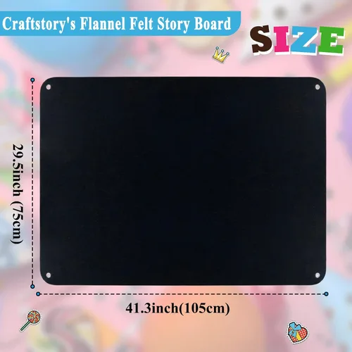 Miniatura 4 de Craftstory Tablero de franela de 3.5 pies para niños pequeños preescolares como niños, historias de fieltro para niños, kits de juego para colgar
