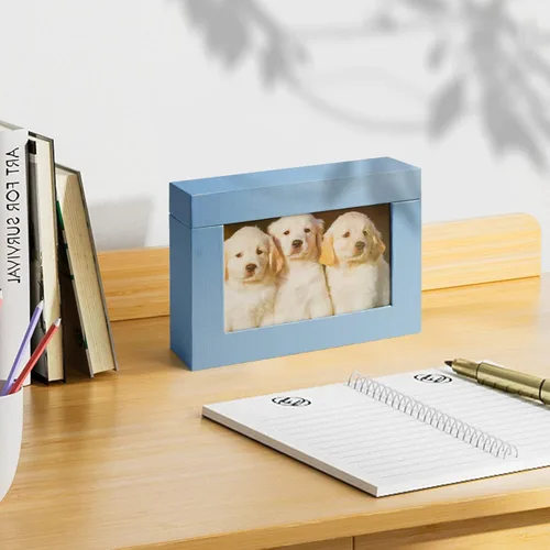 Miniatura 5 de Cajas de fotos de cartón para fotos de 5 x 7 pulgadas, juego de cajas de almacenamiento de fotos familiares, caja de álbum de fotos, caja de Blue2