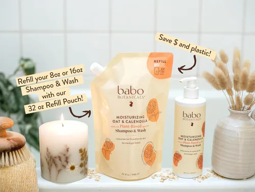 Miniatura 4 de Babo Botanicals Moisturizing Oat & Calendula 2-in-1 Shampoo & Wash – Gentle Cleansing for Dry or Sensitive Skin – Safe for Baby, Toddler, Kids &