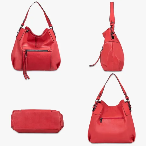 Miniatura 5 de Realer Hobo - Bolsos para carteras para mujer, bandolera grande con borla.