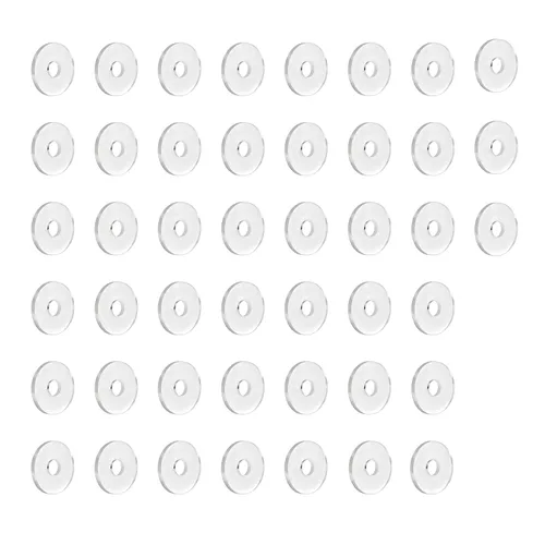 Arandela plana transparente de 1/4" ID x 3/4" de diámetro exterior, junta de arandela de vinilo de repuesto de 1/16 pulgadas de grosor, paquete de