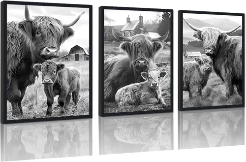 Miniatura 53 de 3 piezas modernas de lienzo de león de animales salvajes, pinturas de retratos de familia de leones, decoración de pared, obras de arte de sala