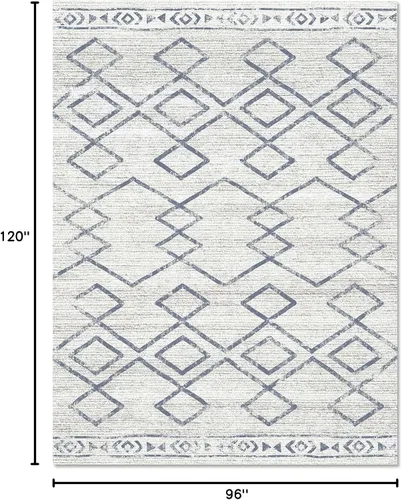 Miniatura 269 de jinchan - Tapete lavable de 5 x 7 pies, marroquí, de lana sintética, color gris pardo, resiste manchas, antideslizante, fino, moderno, geométrico