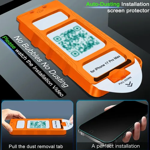 Miniatura 3 de IMBZBK [Eliminación automática de polvo] Paquete de 3 protectores de pantalla de privacidad para iPhone 17 Pro Max [6.9 pulgadas] Accesorios 17 Pro