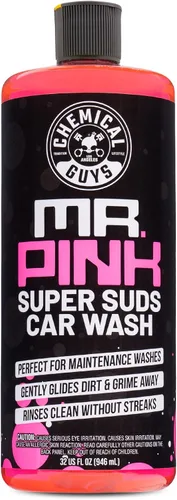 Chemical Guys Mr. Pink - Jabón espumoso para lavado de autos (funciona con cañones de espuma, pistolas de espuma o lavados de cubeta) seguro para