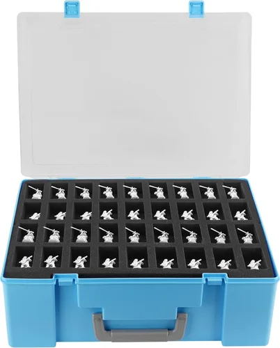 Miniatura 8 de Funda de Transporte Resistente para Figuras en Miniatura con 108 Ranuras - Estuche de Transporte Compatible con D&D y Más (Transparente)