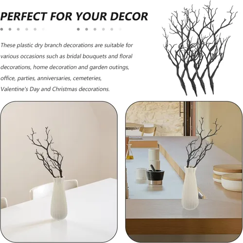 Miniatura 3 de VICASKY 4 ramas de árbol de cornamenta artificial de Halloween de 13.76 pulgadas, rama de asta de bruja artística, ramas decorativas de plantas