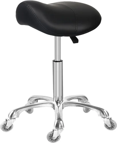 Miniatura 8 de Taburete higienista dental con soporte de espalda, taburete de silla de montar esteticista rodante para salón de pestañas, tienda de tatuajes, spa
