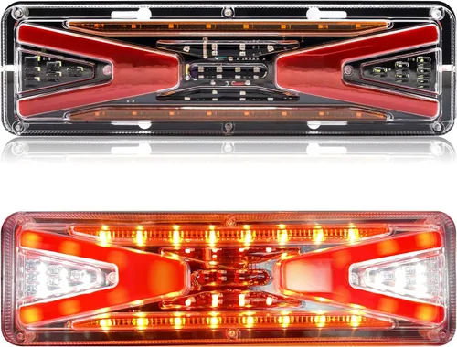 Miniatura 10 de jose2015 Luces traseras de remolque de 24 V, barra de luz trasera de camión de 11.4 pulgadas, súper brillante, 62 luces LED de señal de giro, luz