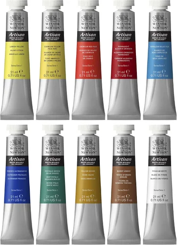Miniatura 18 de Winsor & Newton Set de 10 tubos de pintura al óleo al agua, 21 ml