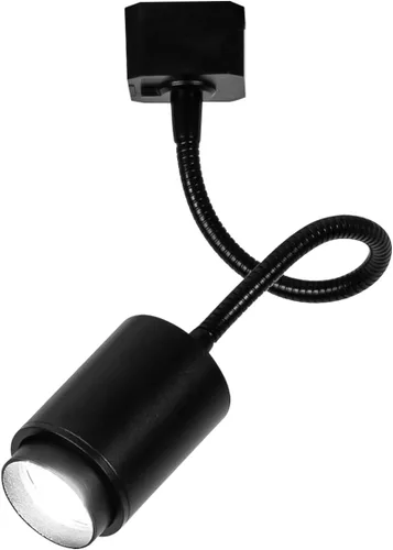 Kiven Iluminación de riel tipo H, 1 luz moderna Halo Track accesorios de iluminación con cuello de cisne flexible de 360°, foco LED de aluminio