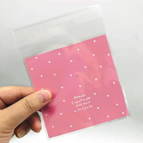 Miniatura 6 de 100 bolsas adhesivas rosas para golosinas, pequeñas bolsas de celofán para dulces, panadería, fiestas y recuerdos de boda (3.94 x 3.94 pulgadas)