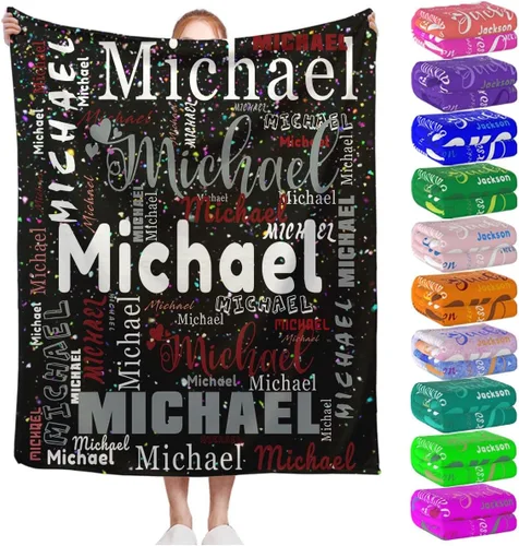 Miniatura 33 de Manta personalizada con nombre para niños, niñas, niños, adultos, hombres y mujeres, mantas personalizadas con nombre, regalos personalizados