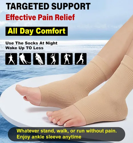 Miniatura 6 de KEKING® Tobillera de compresión para mujeres y hombres, calcetines médicos de compresión de tobillo para fascitis plantar, hinchazón de pies
