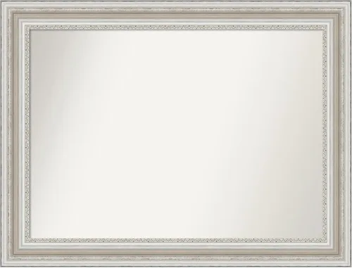 Miniatura 152 de Amanti Art Espejo de baño plateado para sobre el fregadero, 26 x 26 pulgadas, espejo cuadrado de plata antigua, marco de madera tradicional mediano