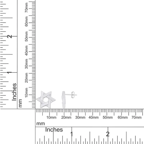 Miniatura 4 de Pendientes mesiánicos con forma de estrella de David en oro sobre plata de ley por Jewel Zone US