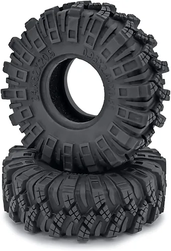 Miniatura 3 de 4 neumáticos de oruga de 1.0 pulgadas, neumáticos de goma suave de 2.441 in para 1/24 Axial SCX24 Deadbolt Bronco RC Crawler Car (c)