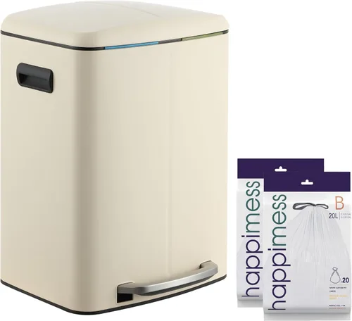 Miniatura 14 de happimess HPM1005A Marco Rectangular Basurero de 10.5 galones con Doble Cubo y Tapa de Cierre Suave, Moderno, Minimalista, Resistente a Huellas