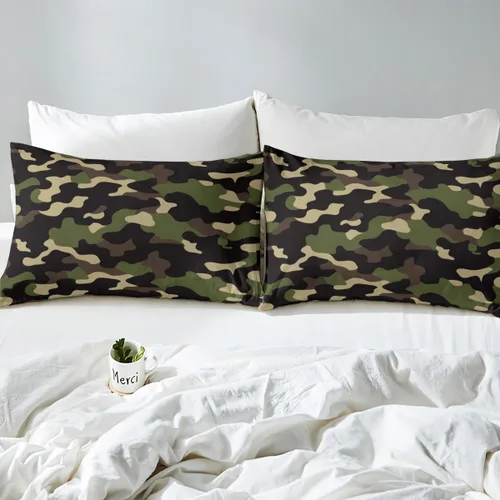 Miniatura 4 de Erosebridal Juego de ropa de cama de camuflaje para niños, sábanas de camuflaje militar, tamaño individual para adolescentes, jóvenes, adultos