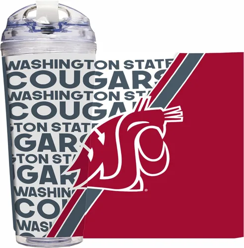 Miniatura 36 de Rico Industries Taza acrílica NCAA estándar de 24 onzas con tapa con bisagra, taza de doble pared oficialmente licenciada con pajita