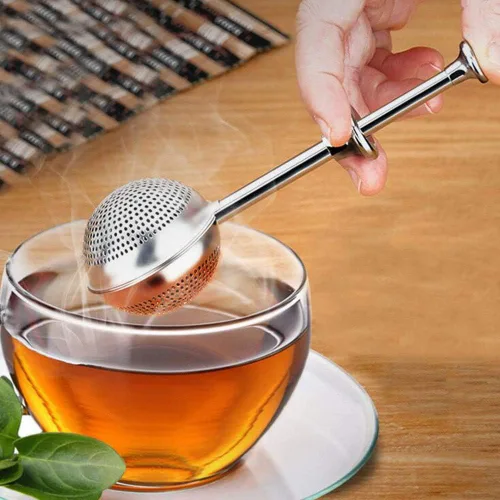 Miniatura 4 de Infusor de té de acero inoxidable, tamices de harina de azúcar, filtros de polvo para agitador de azúcar, difusor de intervalo de té para hojas