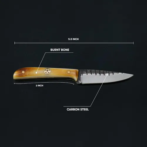 Miniatura 2 de Cuchillo de despellejado Titan International Knives TC-30 de acero Carbono 1080 Cuchillo de utilidad hecho a mano EDC Hoja fija