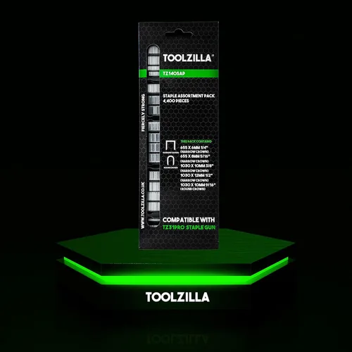Miniatura 7 de TOOLZILLA Paquete surtido de grapas, 4,400 piezas, variedad para pistola de grapas y grapadora, incluyendo corona estrecha y corona redonda