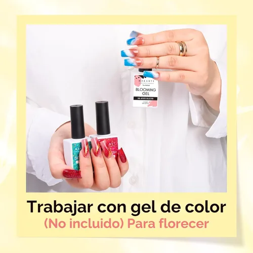 Miniatura 9 de Makartt - Esmalte de uñas en gel claro con efecto floreciente, 15ml, UV LED, que se quita con remojo, para arte de uñas, efecto de dispersión