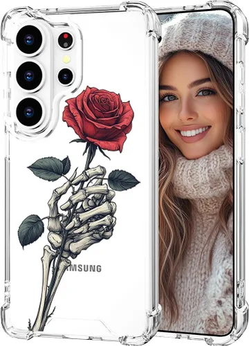 Miniatura 27 de Hungo Funda compatible con Samsung Galaxy S23 con diseño floral y bonito diseño transparente, femenino para mujeres y niñas, con hermoso clavel