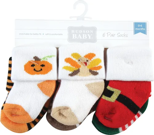 Miniatura 2 de Hudson Baby unisex-baby Holiday Newborn Terry Socks