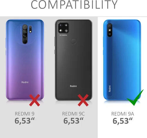 Miniatura 6 de kwmobile Funda compatible con Xiaomi Redmi 9A / 9AT - Funda protectora de silicona TPU suave y delgada - Negro mate